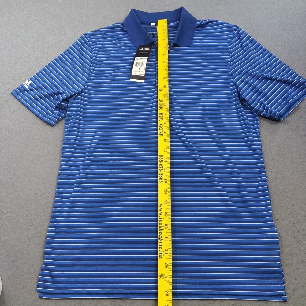 Nike GOLF SHIRT Dri-FIT Men's SMALL PERFORMANCE Stripped  NAVY